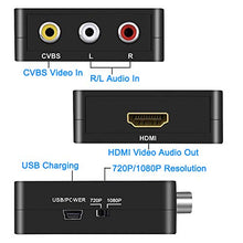 Carica l'immagine nel visualizzatore di Gallery, AMANKA Mini AV a HDMI Convertitore Adattatore,1080P Composito RCA a