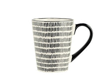 Carica l'immagine nel visualizzatore di Gallery, H&amp;H Vhera Set 6 Tazze Mug, Stoneware, Crema/Nero, 350 ml - Ilgrandebazar