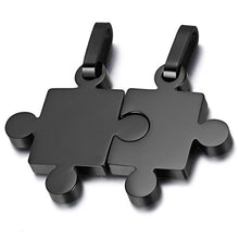 Carica l'immagine nel visualizzatore di Gallery, Oidea Collana per Coppia Lovers in Acciaio Inox Pendente Nero - Ilgrandebazar