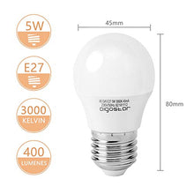 Carica l'immagine nel visualizzatore di Gallery, Lampadine LED G45 E27 5 W (Sostituisce 35 W), Luce 5W Calda 10 Pezzi