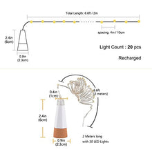 Carica l'immagine nel visualizzatore di Gallery, LED Sughero Bottiglia Luci, USB Alimentato Ricaricabile, 1.9 m 20 LED, Rame... - Ilgrandebazar