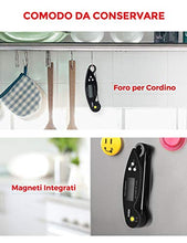 Carica l'immagine nel visualizzatore di Gallery, Homasy Termometro da Cucina, 2-3S Lettura Istantanea, IPX6 Scuro Nero