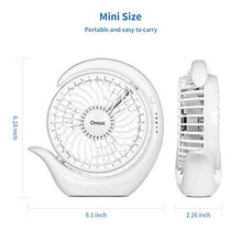 Carica l'immagine nel visualizzatore di Gallery, Omasi Ventilatore mini USB ricaricabili batteria 3600mAh Ventilatori Bianco