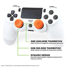 Carica l'immagine nel visualizzatore di Gallery, KontrolFreek FPS Freek Vortex per Controller PlayStation 4 (PS4) | Performance Thumbsticks Copri Joystick di Gioco | 1 levetta convessa alta, 1 levetta concava di media altezza | Arancione