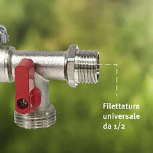 Carica l'immagine nel visualizzatore di Gallery, Aqua Control G6354 Premium Rubinetto da giardino a doppia uscita da 1/2" - 3/4"