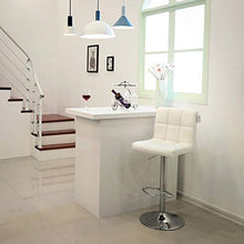 Carica l'immagine nel visualizzatore di Gallery, Songmics 2 x Sgabello da Bar/Cucina, Similpelle, Regolabile e Girevole Bianco