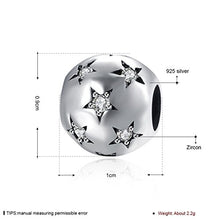 Carica l'immagine nel visualizzatore di Gallery, HMILYDYK, Perlina rotonda in argento Sterling 925 con cristalli bianchi... - Ilgrandebazar