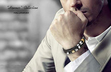 Carica l'immagine nel visualizzatore di Gallery, Halukakah ● Onore ● Bracciale Uomo in Vera Pelle Cuoio con Perline in... - Ilgrandebazar