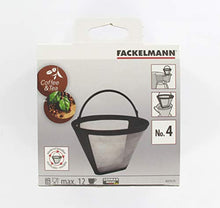 Carica l'immagine nel visualizzatore di Gallery, Fackelmann 42273 Filtro permanente per caffè e tè, Nero/argento, N.4