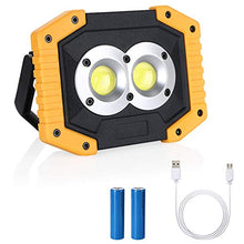 Carica l'immagine nel visualizzatore di Gallery, flintronic LED Portatile, 20W&amp;1500LM Ricaricabile con Batteria #1 Giallo - Ilgrandebazar
