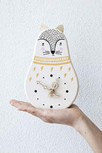 Carica l'immagine nel visualizzatore di Gallery, LeonardiWood Orologio Volpe Bianca in legno di Abete rosso massiccio da... - Ilgrandebazar