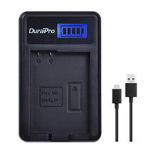 Carica l'immagine nel visualizzatore di Gallery, DuraPro Rapid EN-EL14 - Caricabatterie USB LCD per Nikon EN-EL14, EN-EL14a e...