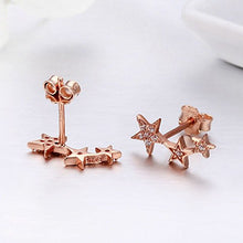 Carica l'immagine nel visualizzatore di Gallery, Orecchini in argento sterling 925, Oro rosa Stile delle stelle Rose