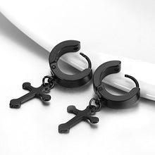 Carica l'immagine nel visualizzatore di Gallery, JewelryWe Orecchini da Uomo Donna con Ciondolo di Croce Multicolori (con Nero - Ilgrandebazar