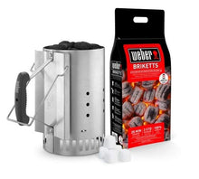 Carica l'immagine nel visualizzatore di Gallery, Weber 17631 - Kit Ciminiera di Accensione + 2 Kg Bricchetti + 3 Cubetti...