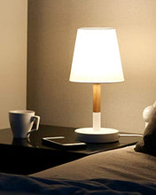 Carica l'immagine nel visualizzatore di Gallery, Tomons (Pacco da 2) Lampada comodino con paralume in tela, Bianco - Ilgrandebazar