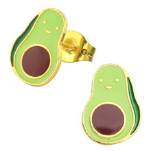 Carica l'immagine nel visualizzatore di Gallery, Monkimau Orecchini da ragazza Avocado in ottone placcato oro 18 k