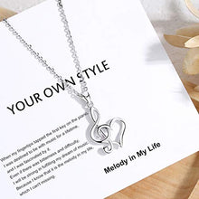 Carica l'immagine nel visualizzatore di Gallery, CELESTIA Cuore Collane Donna Argento Sterling 925, Nota Musicale Ciondolo... - Ilgrandebazar