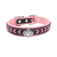 Carica l'immagine nel visualizzatore di Gallery, SLZZ Collare per Cani Imbottito in Pelle S:10.6-13'',4/5''width, Pink