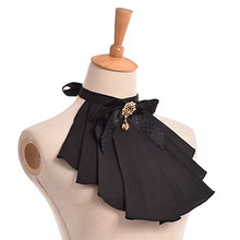 Carica l'immagine nel visualizzatore di Gallery, BLESSUME Donne vittoriano Chiffon jabot Collo Collare 1 pezzo Nero - Ilgrandebazar