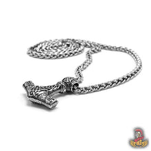 Carica l'immagine nel visualizzatore di Gallery, BaviPower Mjolnir - Collana con ciondolo a forma di martello Thor, con... - Ilgrandebazar