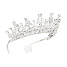 Carica l'immagine nel visualizzatore di Gallery, Makone Tiara Nuziale di Cristallo Strass Corona Sliver - Ilgrandebazar