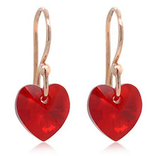 Carica l'immagine nel visualizzatore di Gallery, Marmara Sterling - Orecchini in argento 925, a forma Gold Plated Red - Ilgrandebazar