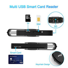 Carica l'immagine nel visualizzatore di Gallery, Lettore di smart card USB 4 porte Hub USB,Rocketek DOD militare CAC Card...