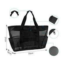 Carica l'immagine nel visualizzatore di Gallery, EXTSUD Extra Grande Borsa a Rete da Spiaggia con Cerniera 70x37x18cm Nero
