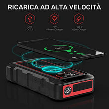 Carica l'immagine nel visualizzatore di Gallery, YABER Avviatore di Emergenza, 2500A 23800mAh Impermeabile Avviatore...