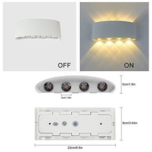 Carica l'immagine nel visualizzatore di Gallery, Lampade da Parete Moderne,8W LED Applique Esterne interne in Bianco