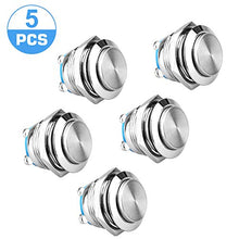 Carica l'immagine nel visualizzatore di Gallery, 5Pcs 19mm Interruttore Metallico Temporaneo Pulsante Impermeabile per