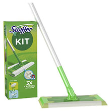 Carica l'immagine nel visualizzatore di Gallery, Swiffer Starter Kit Scopa con 1 Manico, 8 Panni Asciutti e 3 Umidi,...