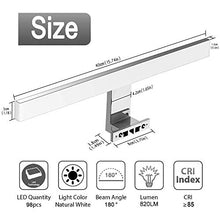 Carica l'immagine nel visualizzatore di Gallery, Lampada da specchio a LED 10W 820LM bagno 40cm 4000k Bianco Neutro - Ilgrandebazar