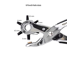 Carica l'immagine nel visualizzatore di Gallery, Amazon Basics - Set pinza fustellatrice, per il cuoio, rotante, per fori di diverse dimensioni