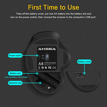Carica l'immagine nel visualizzatore di Gallery, AKSEA Mouse Wireless 2,4 G, Ergonomico, 6 Tasti, mouse - black