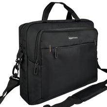 Carica l'immagine nel visualizzatore di Gallery, Amazon Basics - Borsa compatta per computer portatile con tasche per accessori (15,6 pollici, 40 cm), nero, confezione da 1