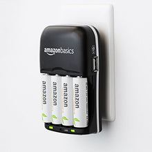 Carica l'immagine nel visualizzatore di Gallery, AmazonBasics - Carica batterie con porta USB per Ni-MH AA e AAA - Ilgrandebazar