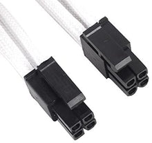 Carica l'immagine nel visualizzatore di Gallery, SilverStone SST-PP07-EPS8W - cavo estensione sleevato EPS 8pin a EPS/ATX 4+4pin, 30cm, bianco