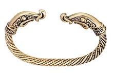 Carica l'immagine nel visualizzatore di Gallery, Bracciale rigido in stile scandinavo antico, ritorto con teste di drago,... - Ilgrandebazar