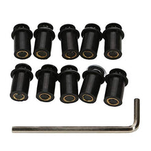 Carica l'immagine nel visualizzatore di Gallery, OSAN Parabrezza bullone 10Pz Universale CNC Moto Bulloni Nero - Ilgrandebazar