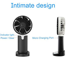 Carica l'immagine nel visualizzatore di Gallery, EasyULT Mini Ventilatore Palmare USB, con 5200mAh Batteria, Ricaricabile Nero