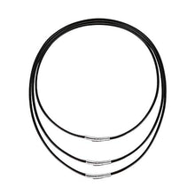 Carica l'immagine nel visualizzatore di Gallery, Tagaremuser 3 Collane in pelle, 3 mm, nero, ecopelle, con chiusura in... - Ilgrandebazar