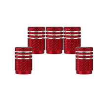 Carica l'immagine nel visualizzatore di Gallery, SENZEAL 5pezzi Bordo superiore argento tappi valvola Coprivalvola Red - Ilgrandebazar