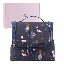 Carica l'immagine nel visualizzatore di Gallery, Tuscall Beauty Case da Viaggio appendere Borsa Toilette - Blu Flamingo - Ilgrandebazar