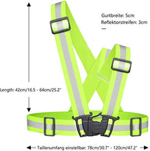 Carica l'immagine nel visualizzatore di Gallery, 2 Pezzi Gilet di Sicurezza, SANTOO Imbragatura Riflettente Sicurezza con...