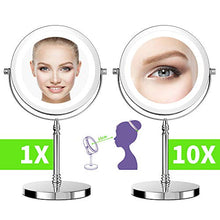 Carica l'immagine nel visualizzatore di Gallery, Lighted Makeup Mirror，NOTENS Double-Sided 1x/10x Magnifying 18 LED Il Giro - Ilgrandebazar