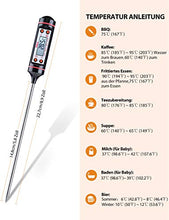 Carica l'immagine nel visualizzatore di Gallery, Habor, Termometro Digitale da Cucina con 5,9" Sonda, Display LED &amp; 1Pack - Ilgrandebazar