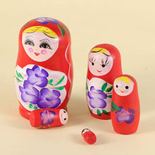 Carica l'immagine nel visualizzatore di Gallery, VORCOOL Set di 5pz Matrioska in Legno - Ilgrandebazar