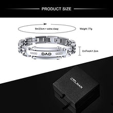 Carica l'immagine nel visualizzatore di Gallery, COOLMAN Bracciale da Uomo Regolabile per papà Papa Dad con Acciaio - Ilgrandebazar